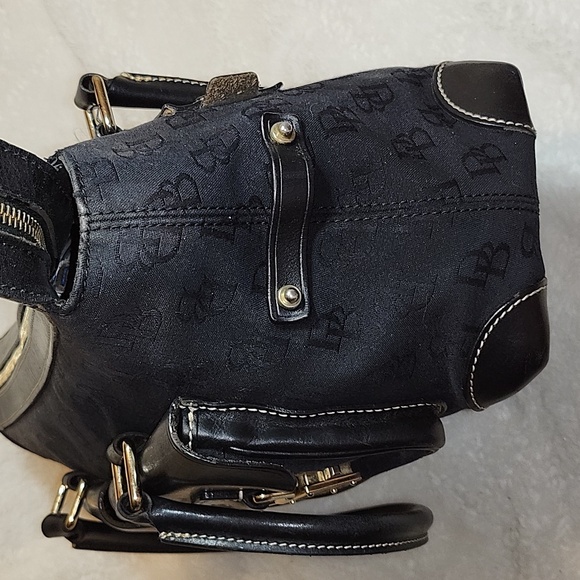 Dooney & Bourke Y2K  Black Legacy Signature Logo Canvas Leather Hobo/ Handbag - Picture 16 of 16